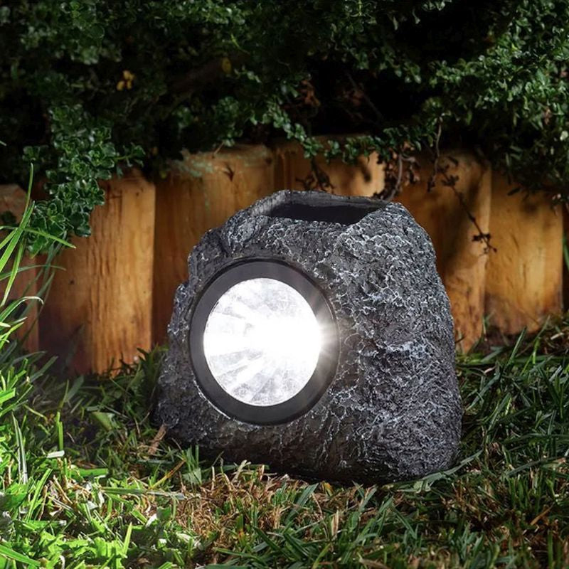 Smart Solar 4 Pack Rock Solar Garden Light Ornament Decoration White LED - 10cm by Smart Solar