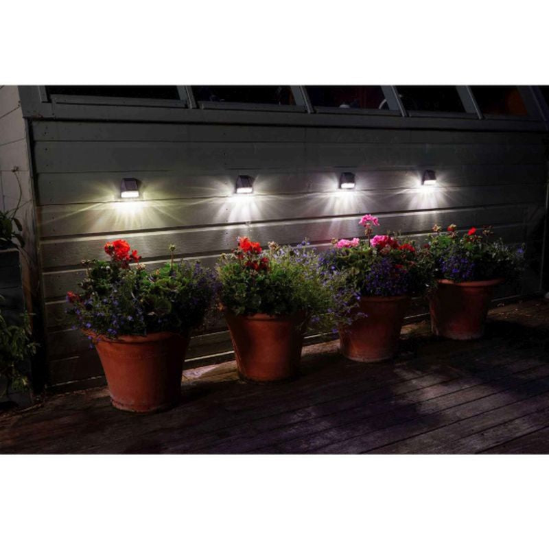 Smart Solar 4 Pack Solar Garden Wall Light White LED - 7.5cm SuperBright by Smart Solar