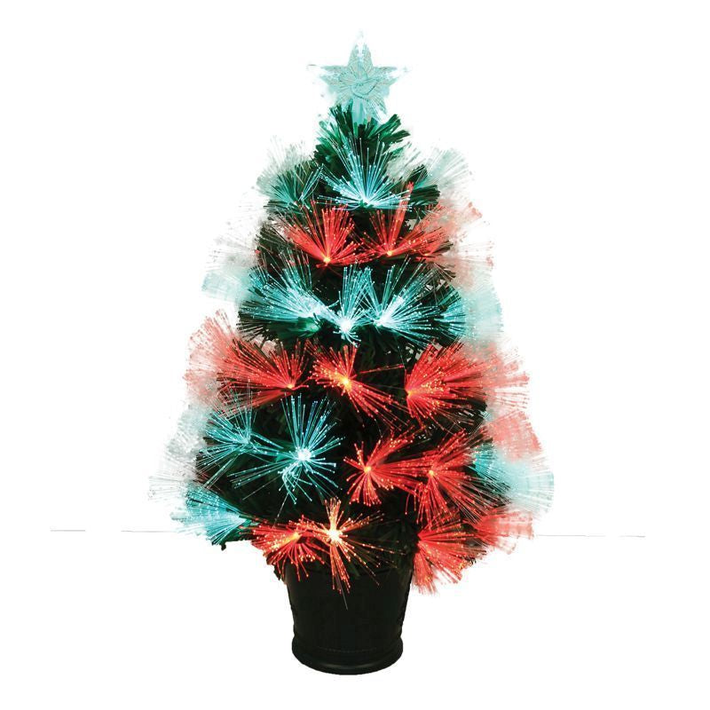 2 Foot Fibre Optic Christmas Tree Artificial - Fibre Optic Blue & Red