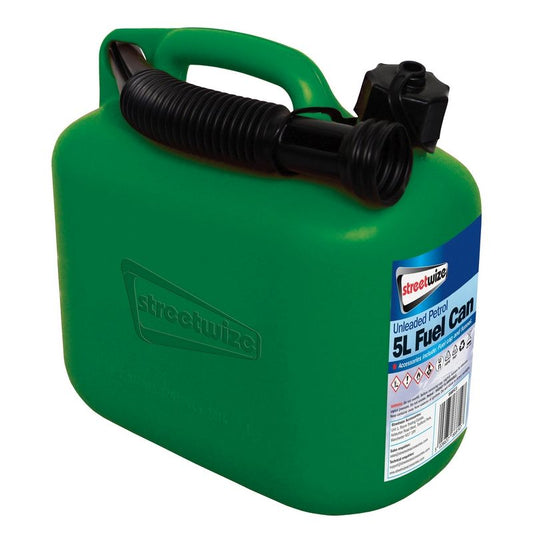 Streetwize 5L Green Fuel Can for Unleaded Petrol