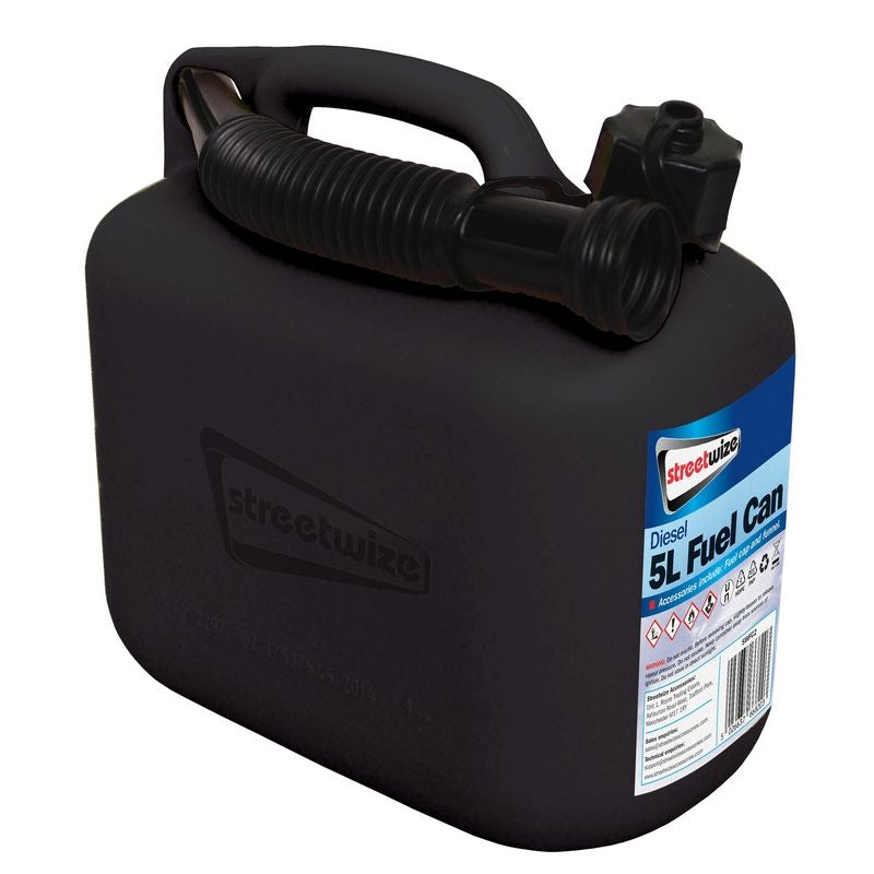 Streetwize 5L Black Fuel Can for Diesel