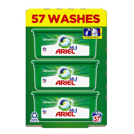 Ariel Ariel 3 in 1 Washing Capsules Original 57 Washes