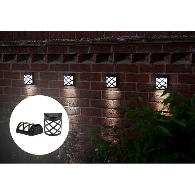 Bright Garden 4 Pack Solar Garden Wall Light Decoration 2 White LED - 11.2cm by Bright Garden