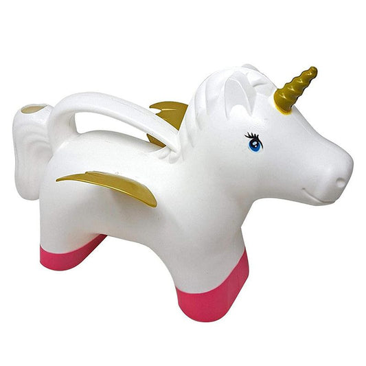 Growing Patch Unicorn Watering Can White Pink And Gold 1.6 Litre