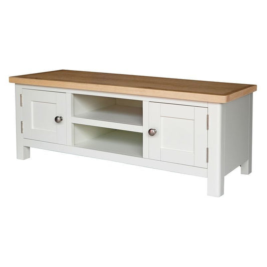 Norfolk Furniture Jasmine Large TV Unit Oak White 2 Doors 1 Shelf