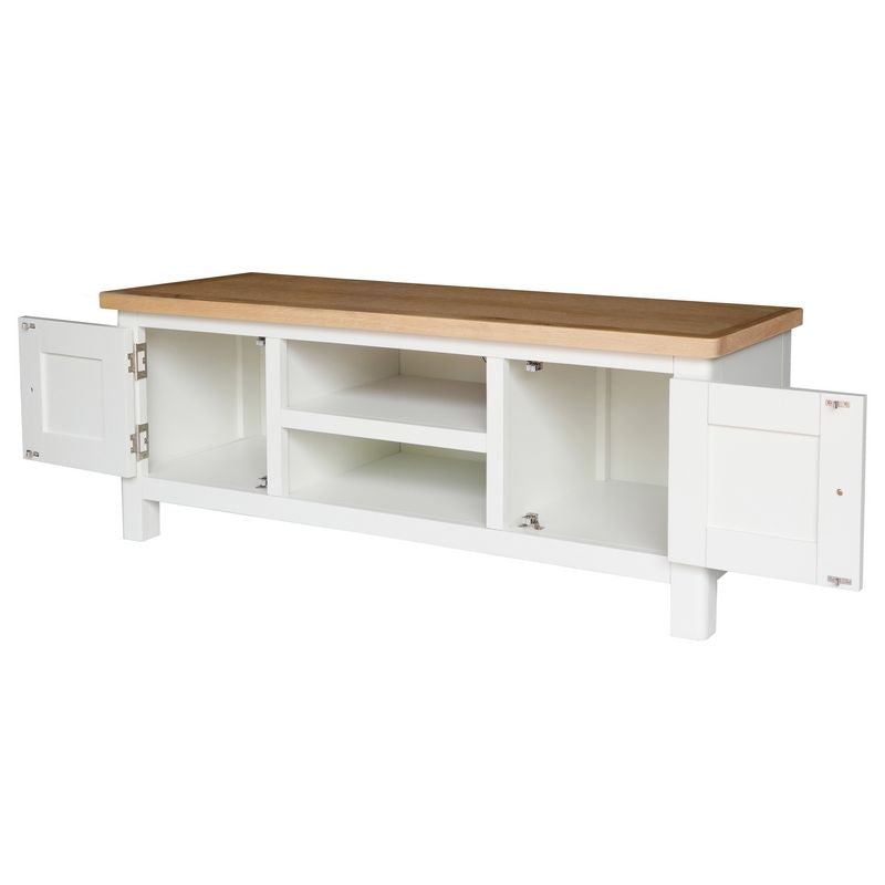 Norfolk Furniture Jasmine Large TV Unit Oak White 2 Doors 1 Shelf