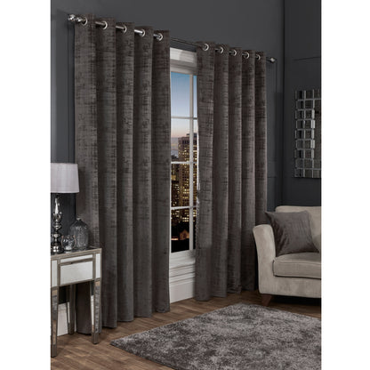 Hamilton Mcbride Hamilton McBride Charcoal Florence Blackout Eyelet Curtains (66" x 72")