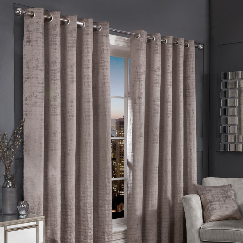 Hamilton Mcbride Hamilton McBride Silver Florence Blackout Eyelet Curtains (66" x 72")