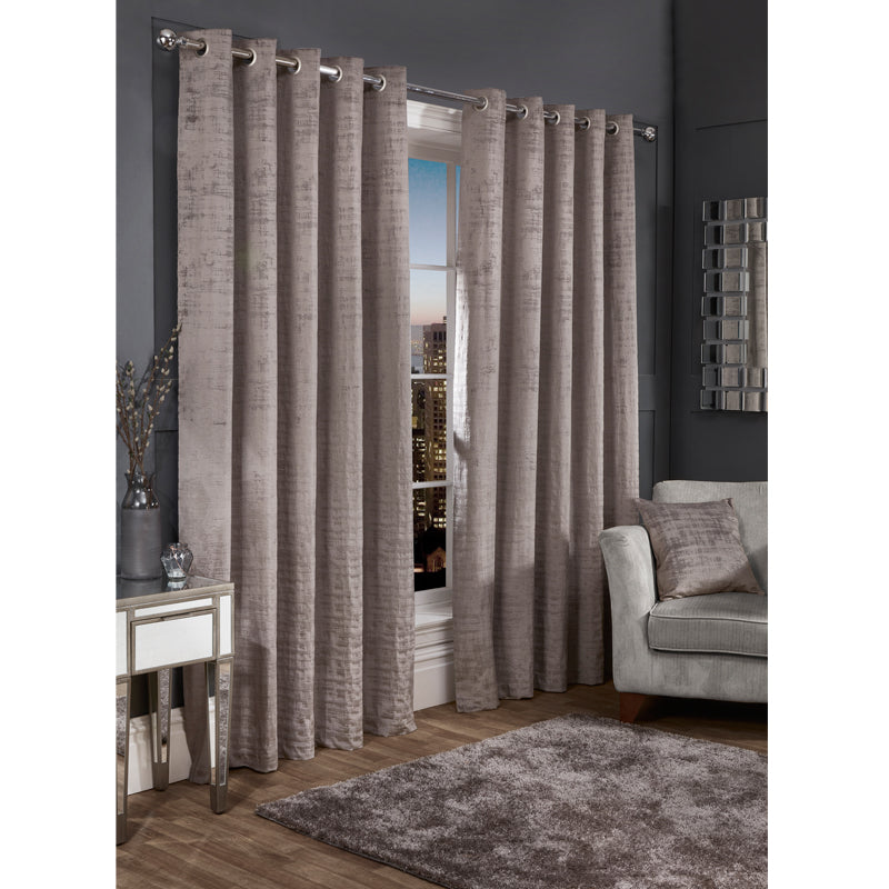 Hamilton Mcbride Hamilton McBride Silver Florence Blackout Eyelet Curtains (66" x 72")