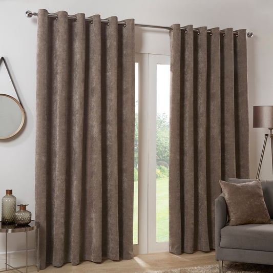 Hamilton Mcbride Hamilton McBride Dove Italian Velvet Blackout Eyelet Curtains (46" x 54")