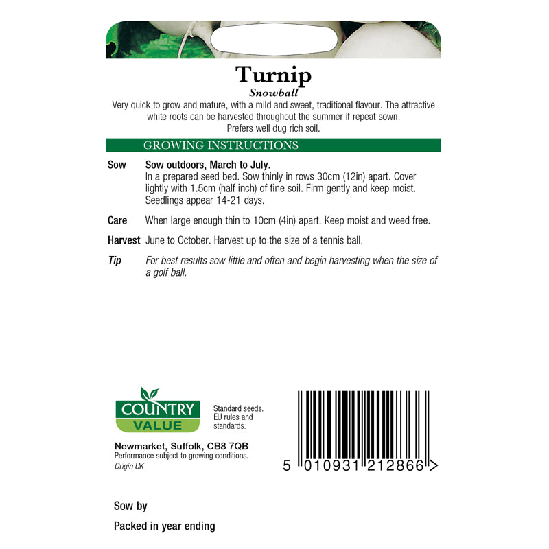 Country Value Turnip Snowball Seeds