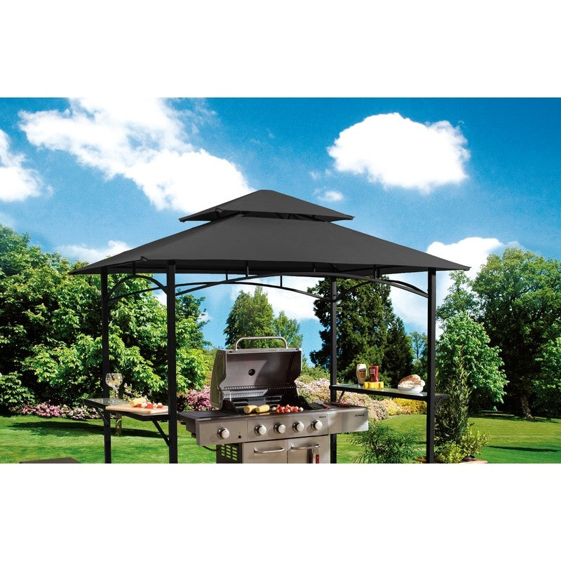 Croft Luxury Garden BBQ Shelter by Croft 1.5 x 2.4M Doubled Vented Black