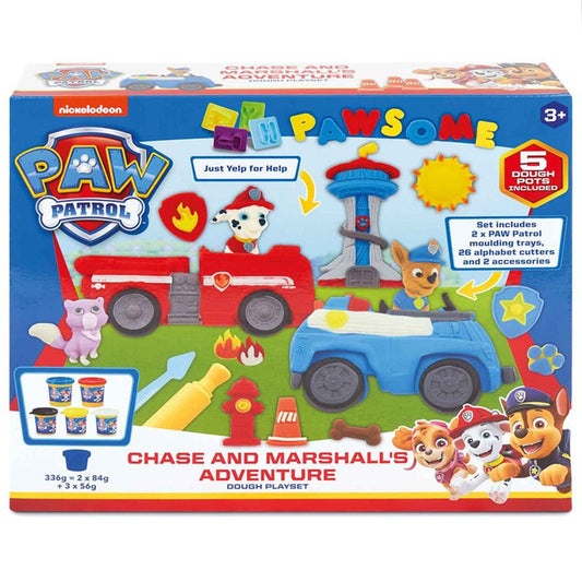 Paw Patrol Paw Patrol Chase and Marshall Dough Vehicle Playset