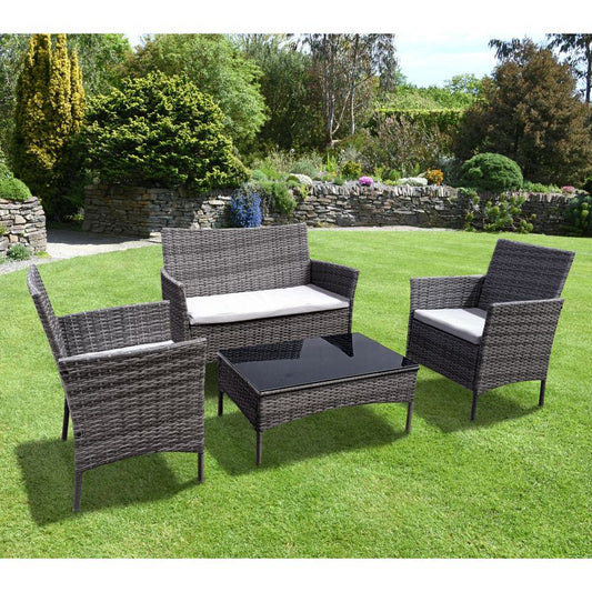 Croft 4 Seat Casual Rattan Furniture Set - Luxury Flat Weave Rattan - Avignon Collection by Croft