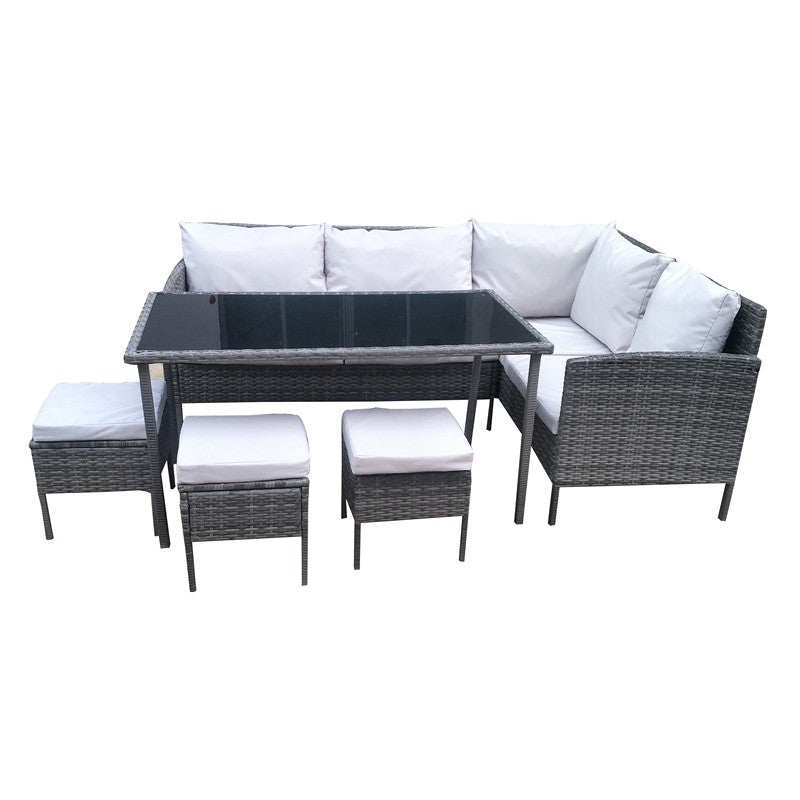 Croft Avignon Garden Corner Sofa by Croft - 8 Seats Flat Weave Rattan White