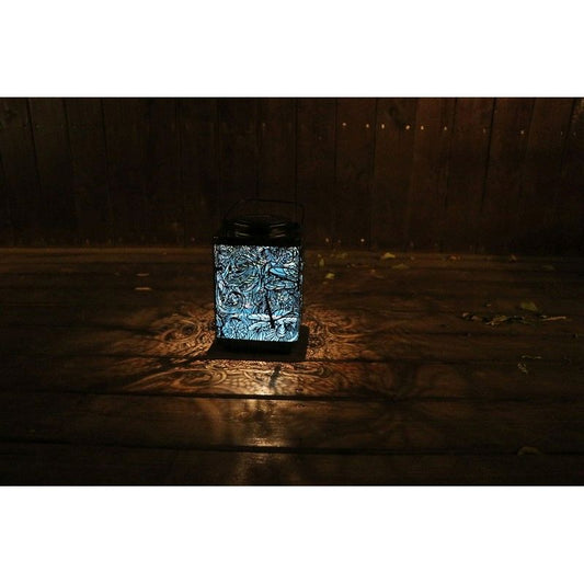 Bright Garden Leaf Solar Garden Lantern Decoration Blue LED - 15cm by Bright Garden