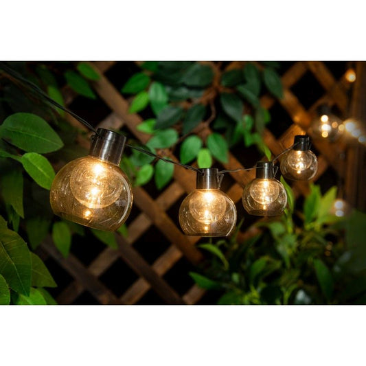 Bright Garden Festoon Solar Garden String Lights Decoration 10 Warm White LED - 2m by Bright Garden