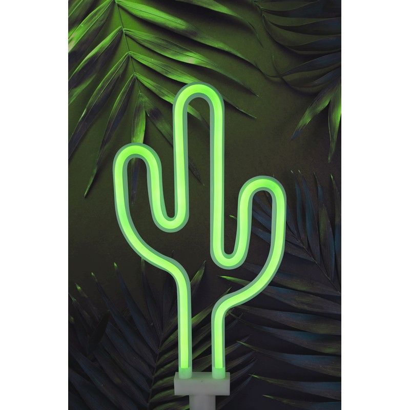 Bright Garden Cactus Solar Garden Stake Light Decoration Green LED - 40cm Neon by Bright Garden