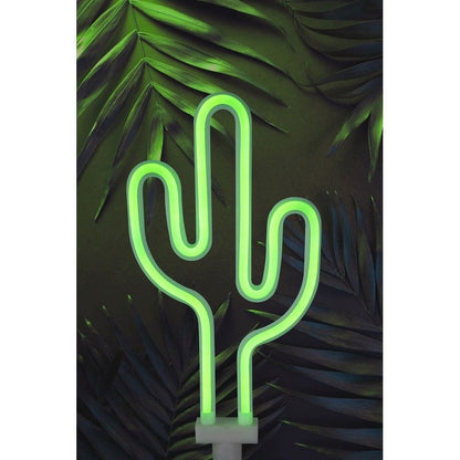 Bright Garden Cactus Solar Garden Stake Light Decoration Green LED - 40cm Neon by Bright Garden