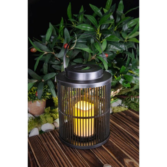 Bright Garden Candle Solar Garden Lantern Decoration Orange LED - 25cm Contemporary Artisan by Bright Garden