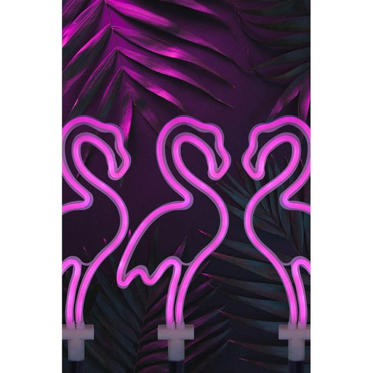 Bright Garden 3 Pack Flamingo Solar Garden Stake Light Decoration Pink LED - 45cm Neon by Bright Garden