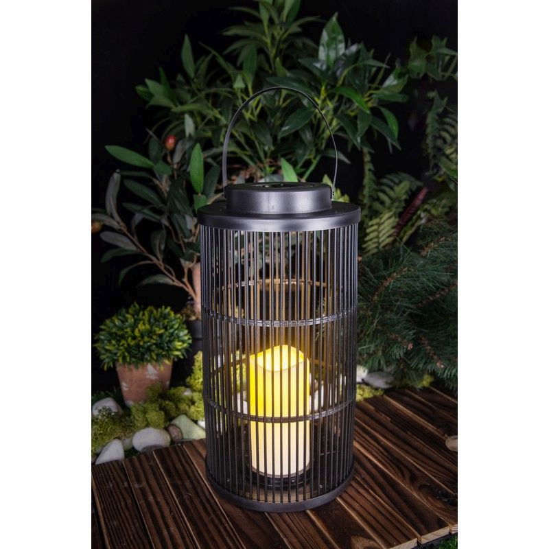 Bright Garden Candle Solar Garden Lantern Decoration Warm White LED - 36cm Contemporary Artisan by Bright Garden