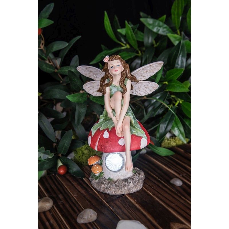 Bright Garden Fairy Solar Garden Light Ornament Decoration White LED - 26cm Woodland Wonder by Bright Garden