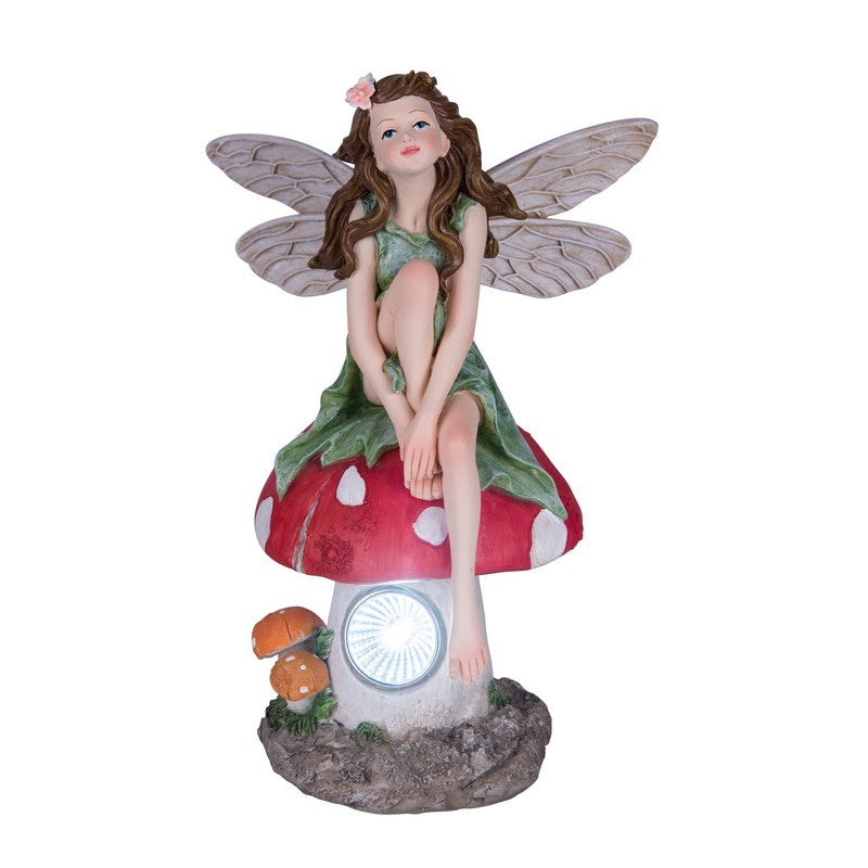 Bright Garden Fairy Solar Garden Light Ornament Decoration White LED - 26cm Woodland Wonder by Bright Garden