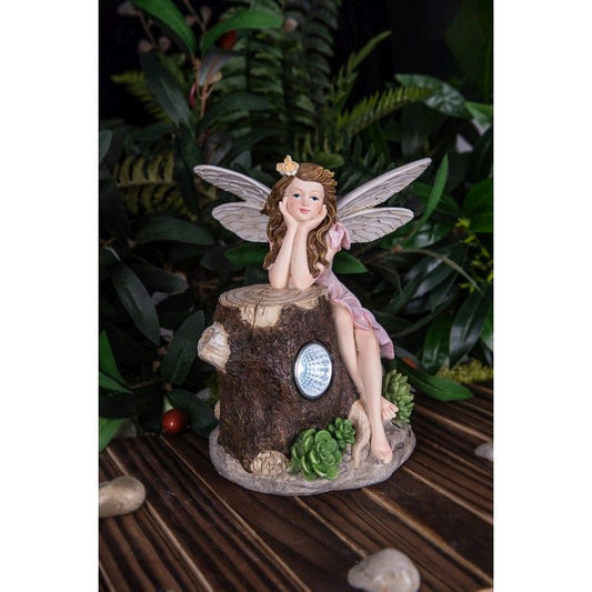 Bright Garden Fairy Solar Garden Light Ornament Decoration 2 White LED - 21cm Woodland Wonder by Bright Garden