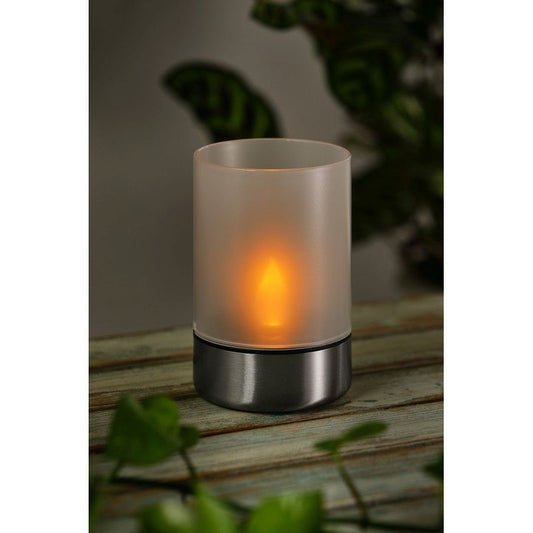 Bright Garden Candle Solar Garden Lantern Decoration Orange LED - 13cm by Bright Garden