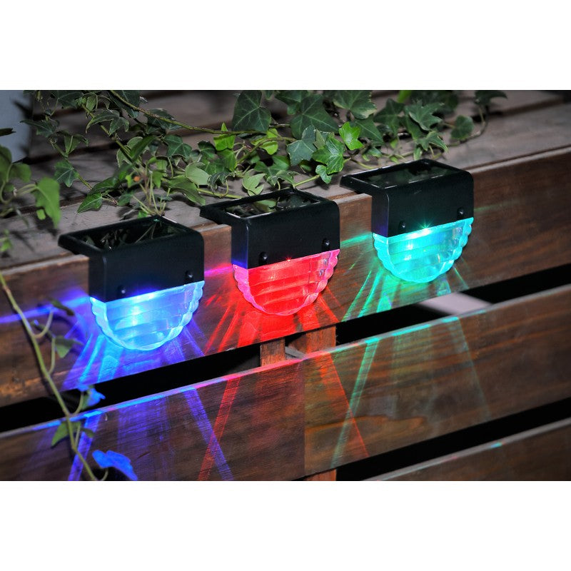 Bright Garden 3 Pack Solar Garden Wall Light Decoration 2 Multicolour LED - 9cm by Bright Garden