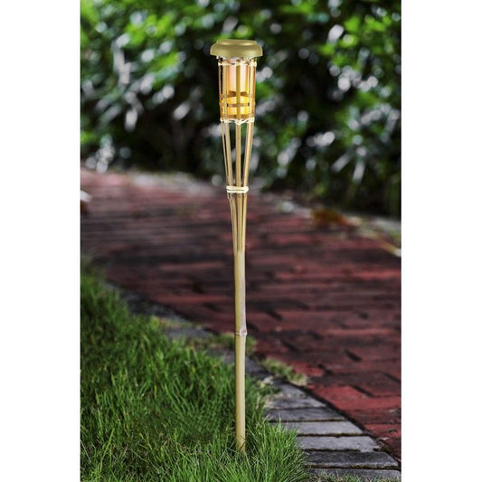 Bright Garden Tiki Torch Solar Garden Stake Light Decoration 12 Orange LED - 71cm by Bright Garden