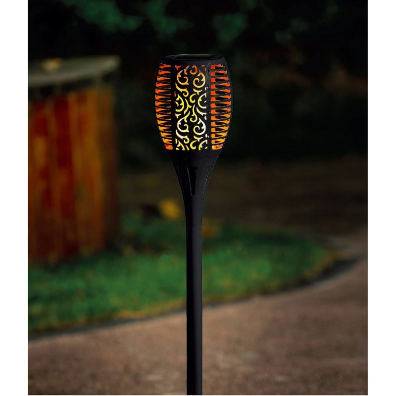 Bright Garden Black Torch Solar Garden Stake Light 36 Orange LED - 78cm by Bright Garden