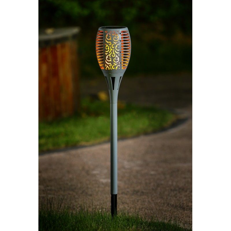 Bright Garden Grey Torch Solar Garden Stake Light 36 Orange LED - 78cm by Bright Garden