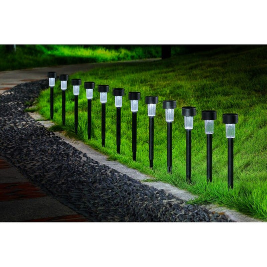 Bright Garden 12 Pack Solar Garden Stake Light White LED - 36cm by Bright Garden