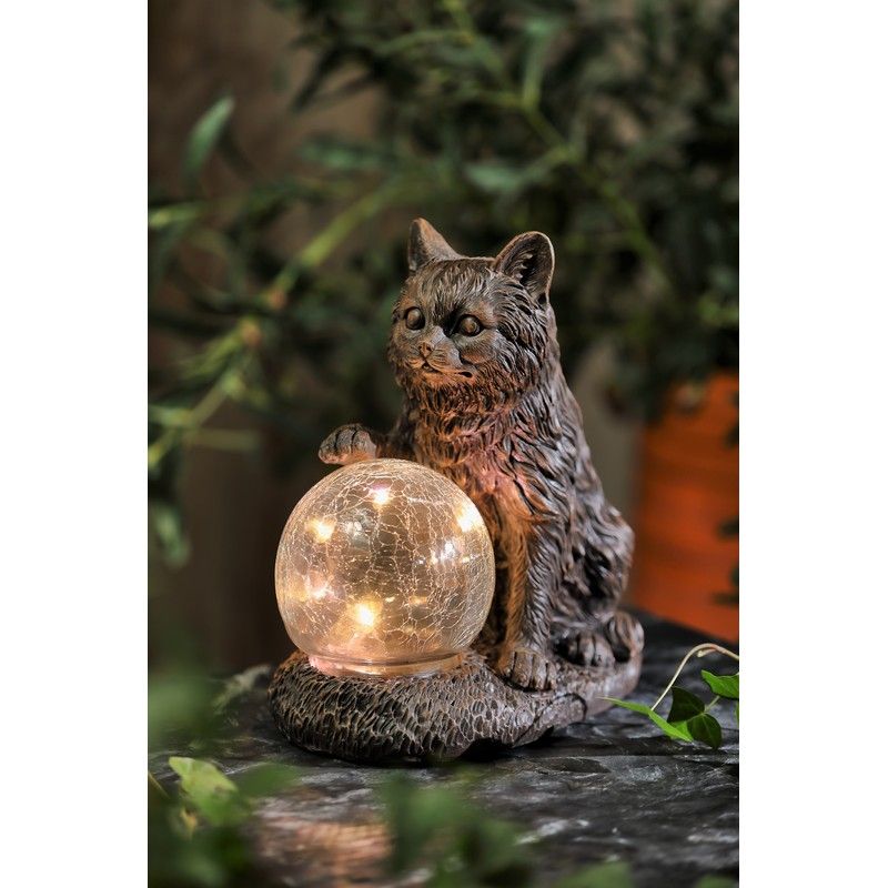 Bright Garden Cat Solar Garden Light Ornament Decoration 5 Warm White LED - 25cm by Bright Garden