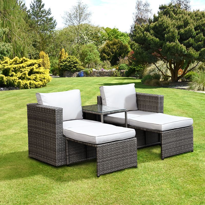 Croft Avignon Garden Relaxer Set by Croft - 2 Seats Grey Cushions