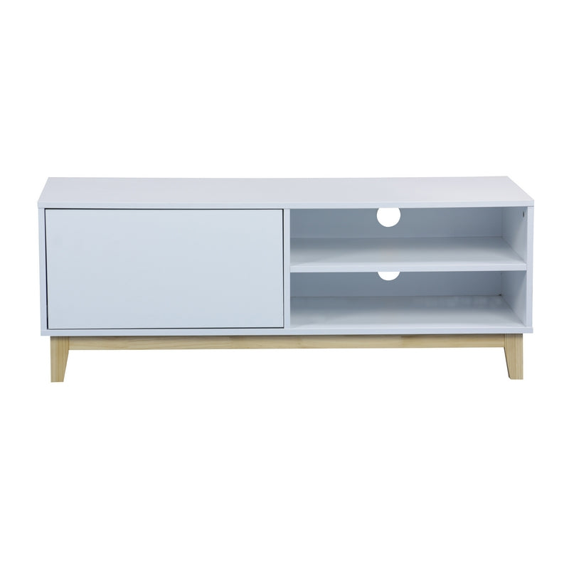 Norfolk Furniture Malmo Large TV Unit White 1 Door 2 Shelves