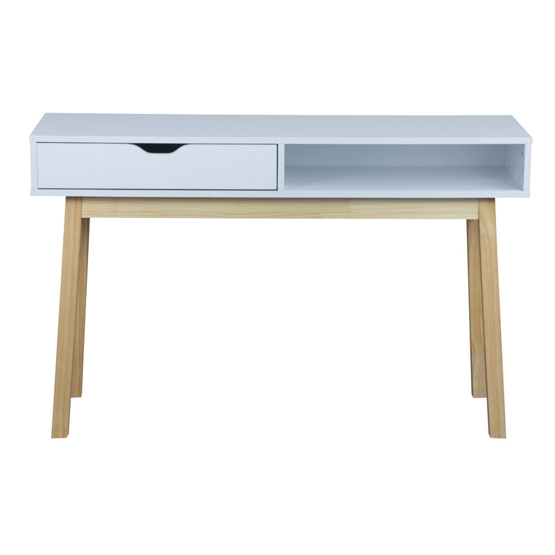 Norfolk Furniture Malmo Console Table White 1 Shelf 1 Drawer