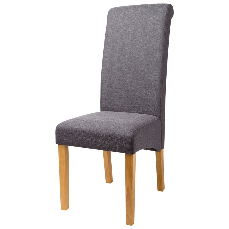 Norfolk Furniture London Dining Chair Wood & Fabric Dark Grey