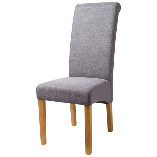 Norfolk Furniture London Dining Chair Wood & Fabric Grey