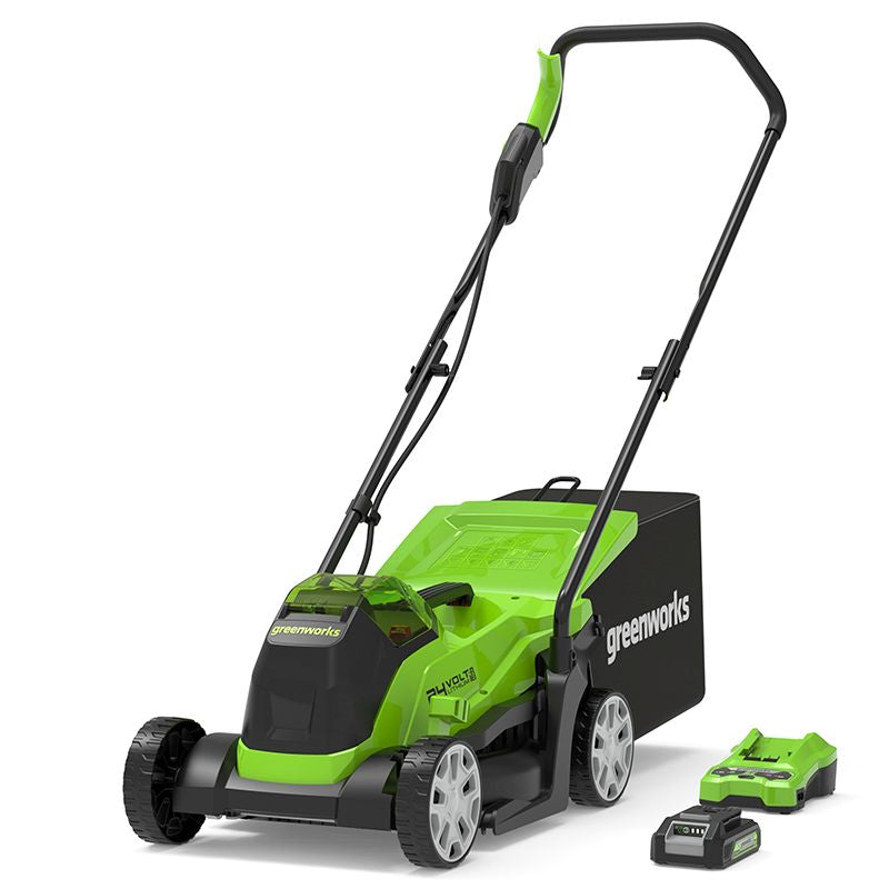 Greenworks Cordless Electric Lawnmower By Greenworks 24V - 33cm Cutting Width