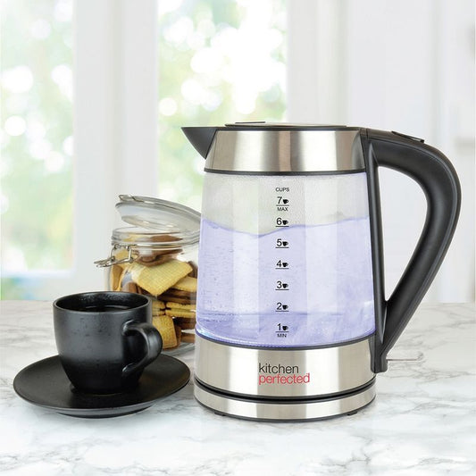 Kitchen Perfected Cordless Glass And Steel Kettle By KitchenPerfected - 1.7 Litre