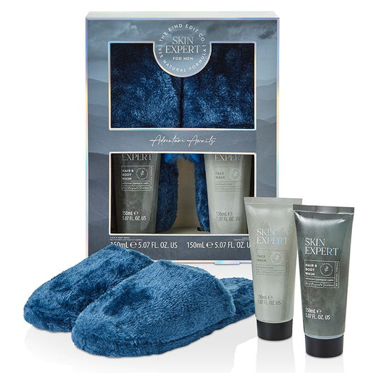 The Kind Edit Co. Skin Expert For Men Slippers Gift Set