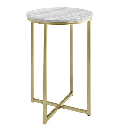 Norfolk Furniture Deco Circular Side Table Gold and Grey