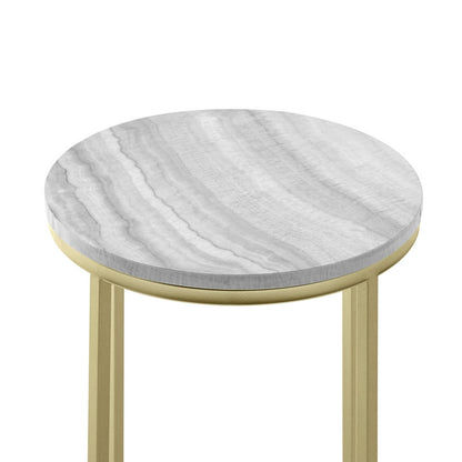 Norfolk Furniture Deco Circular Side Table Gold and Grey