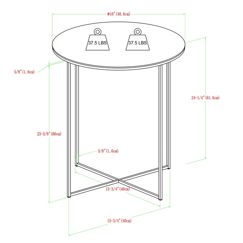 Norfolk Furniture Deco Circular Side Table Gold and Grey