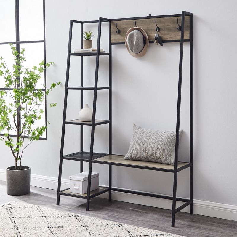 Norfolk Furniture Rustic Tall Shelving Unit Black 5 Shelves