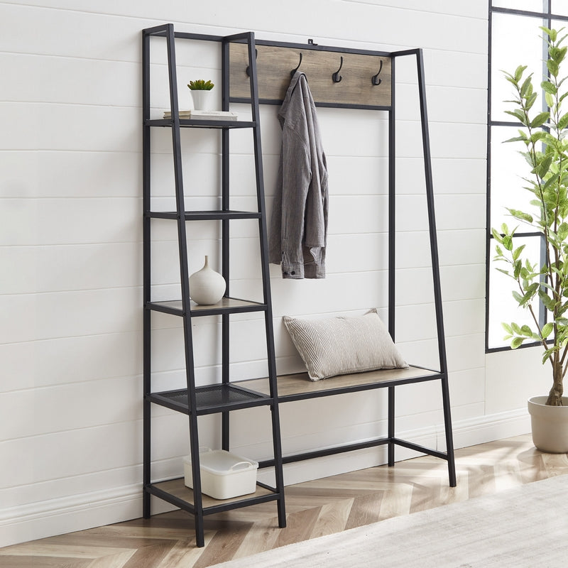 Norfolk Furniture Rustic Tall Shelving Unit Black 5 Shelves