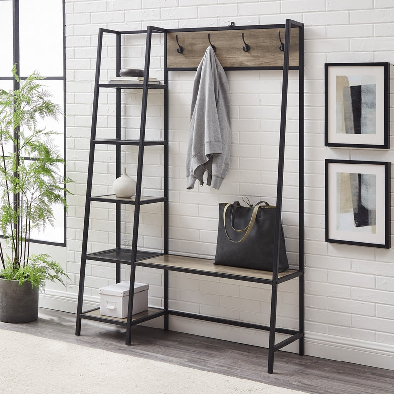 Norfolk Furniture Rustic Tall Shelving Unit Black 5 Shelves